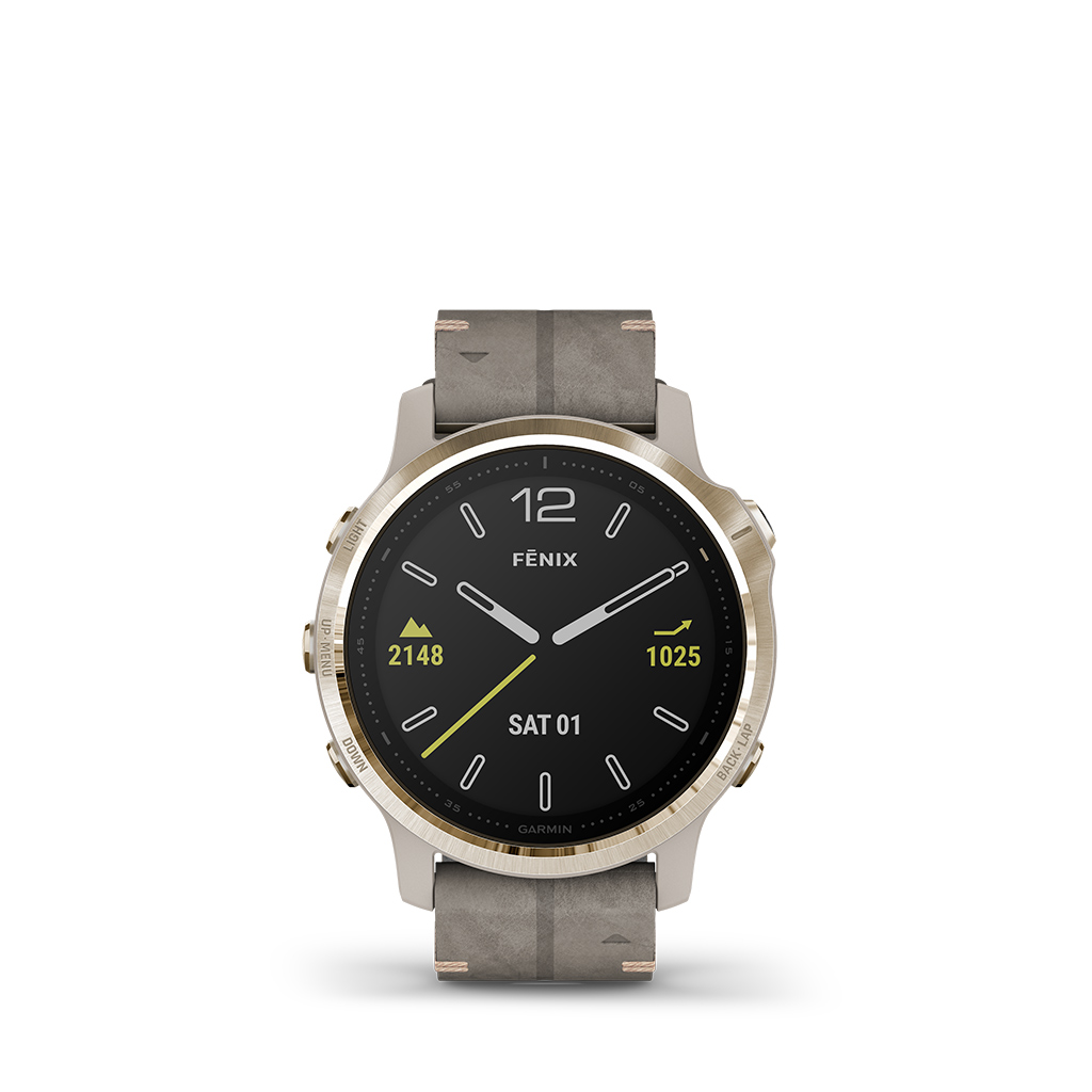 Garmin Fenix® 6S Sapphire 42mm Shale Grey Leather Band