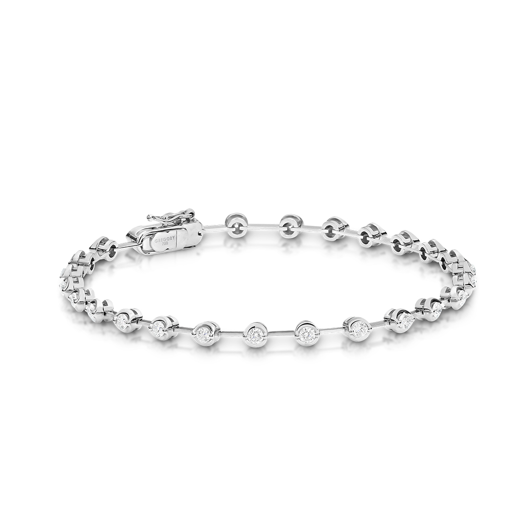 1.00ct Classic Diamond Bar Bracelet White Gold