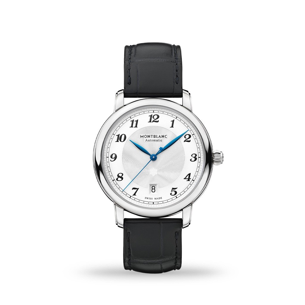 Montblanc Star Legacy Automatic Date Silver-White Dial 39 mm Black Leather
