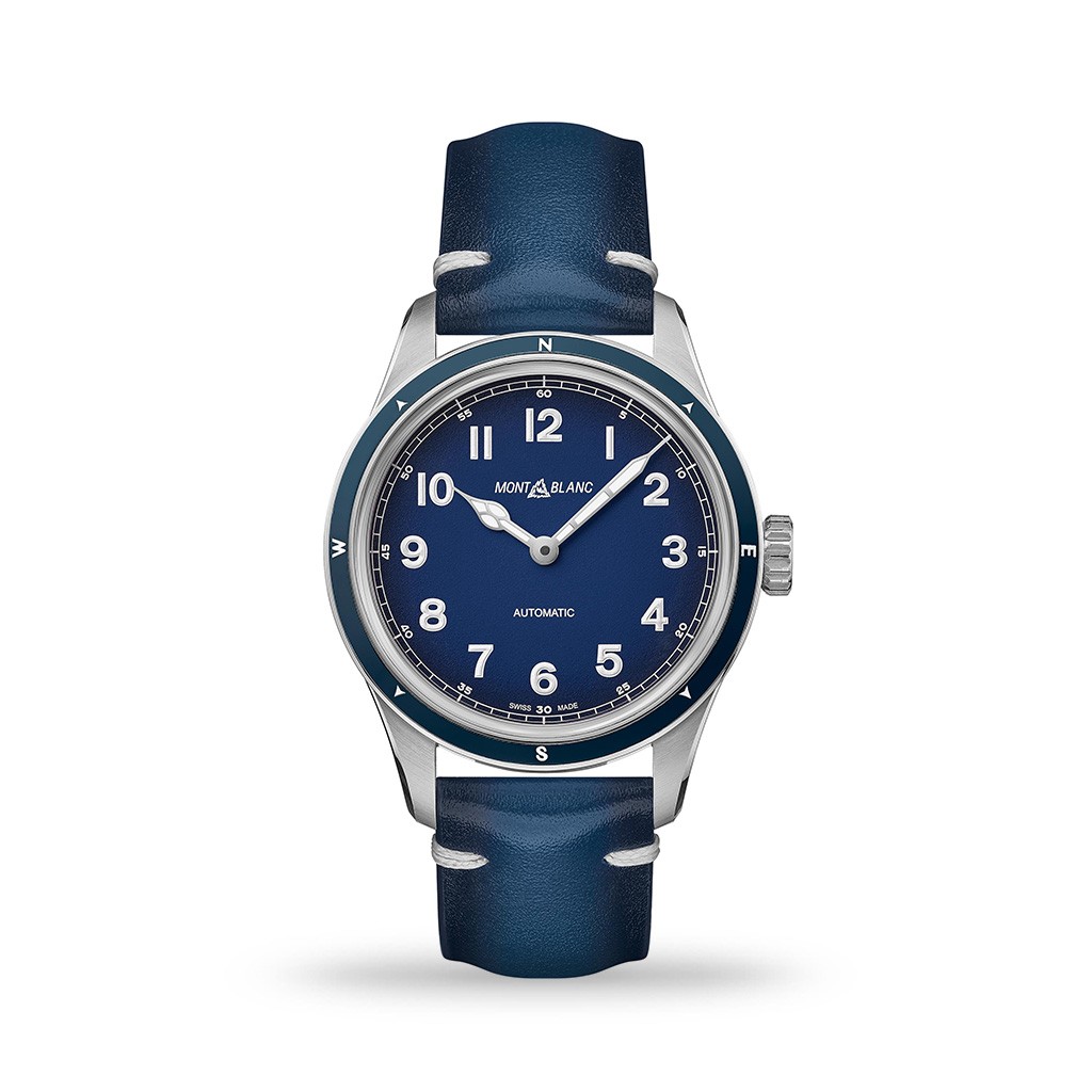 Montblanc 1858 Automatic Blue Dial 40mm Blue Leather