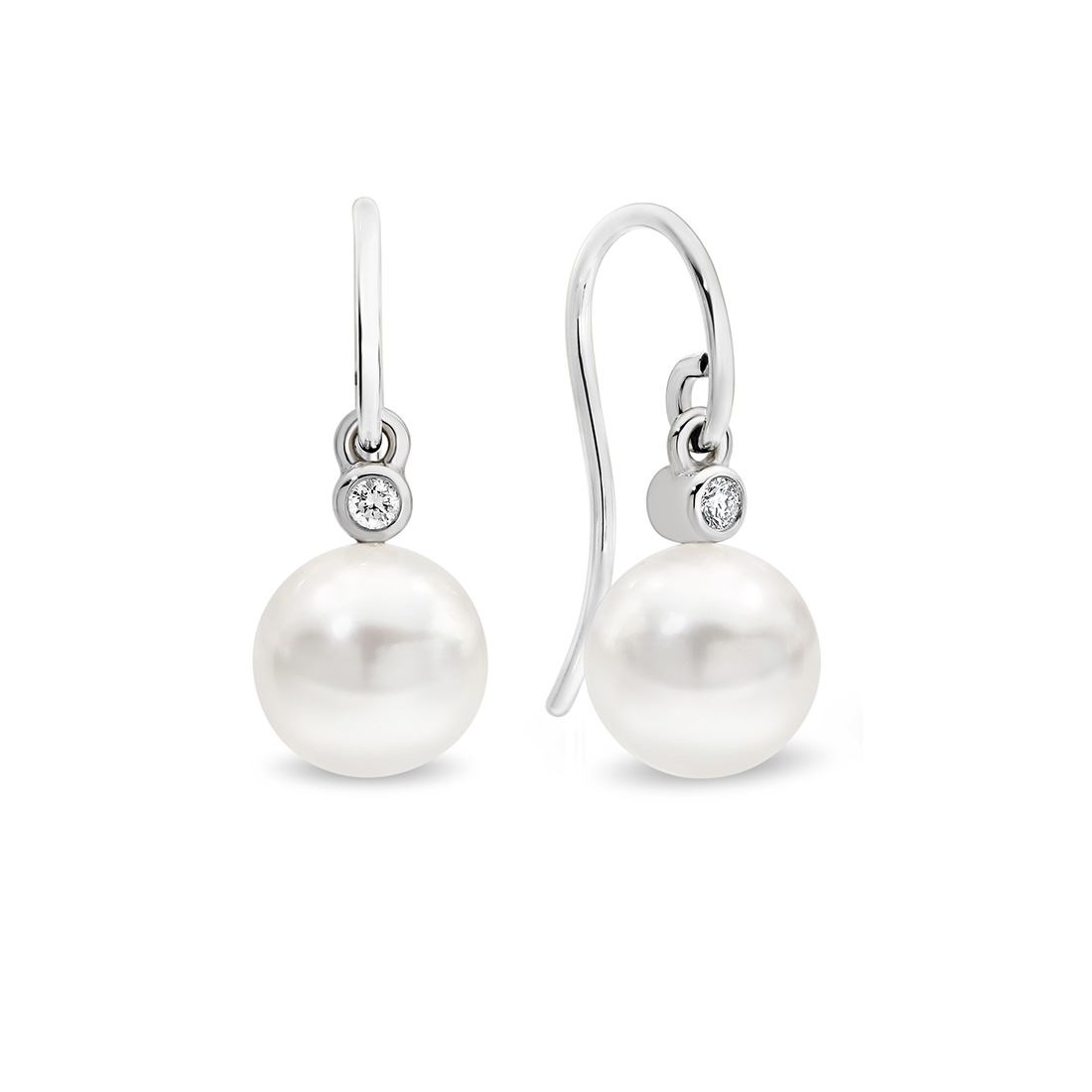 Allure South Sea Pearl French Hook Diamond Earrings