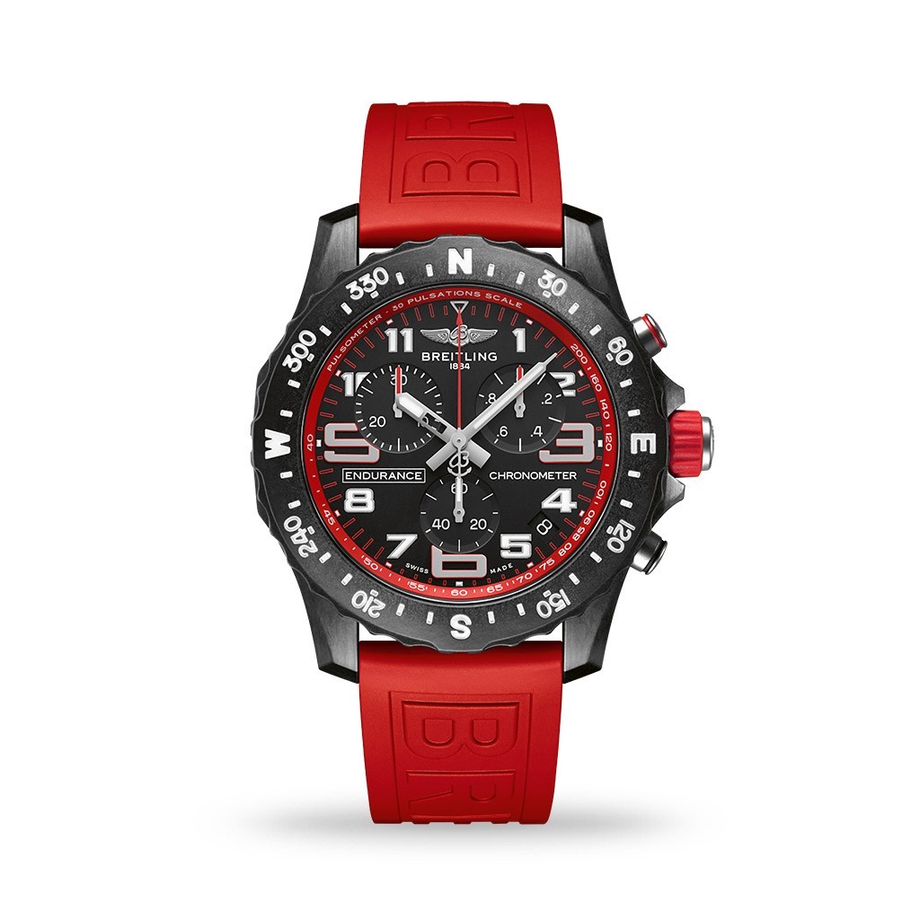 Breitling Endurance Pro SuperQuartz™ Breitlight® 44mm Red Rubber Strap