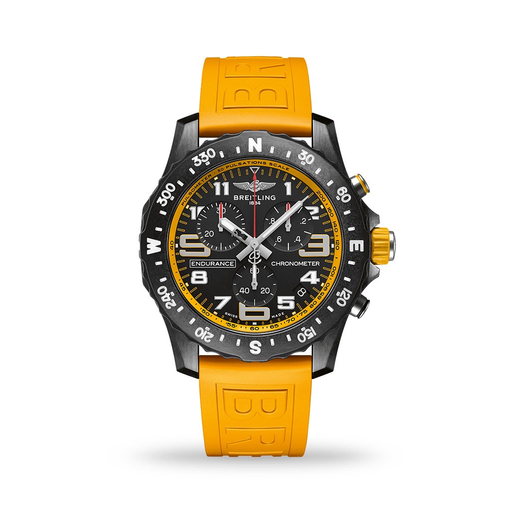 Breitling Endurance Pro SuperQuartz™ Breitlight® 44mm Yellow Rubber Strap