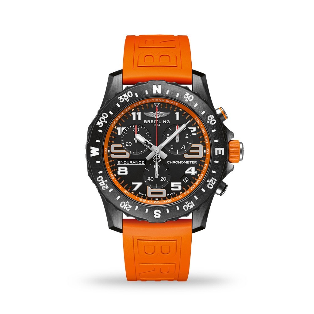 Breitling Endurance Pro SuperQuartz™ Breitlight® 44mm Orange Rubber Strap