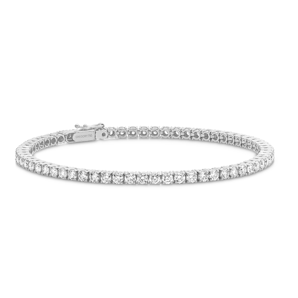 18K White Gold Classic Diamond Tennis Bracelet 2ct &#8211; 10ct options