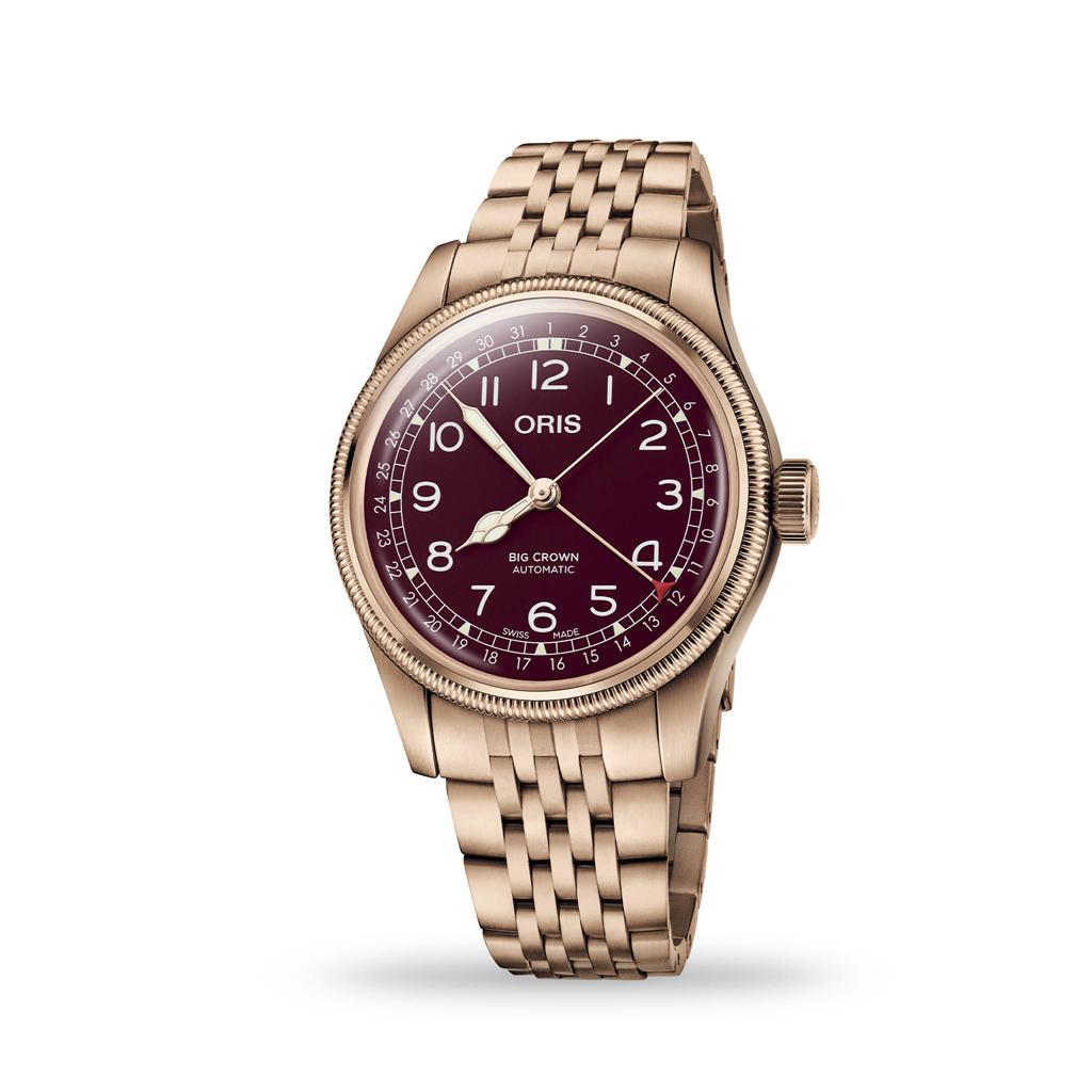 ORIS Big Crown Pointer Date Bronze 40mm Bordeaux Dial Bracelet