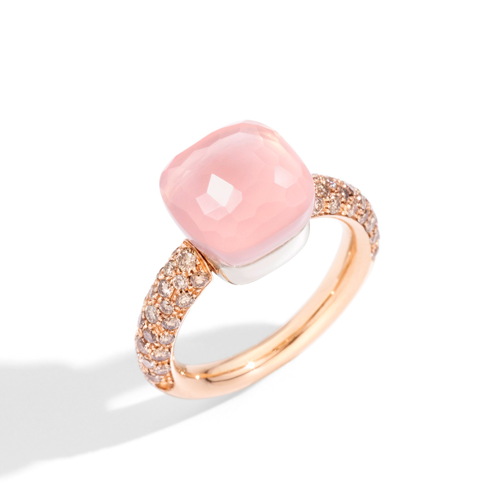 Pomellato Nudo Classic Champagne Diamonds &#038; Rose Quartz Ring