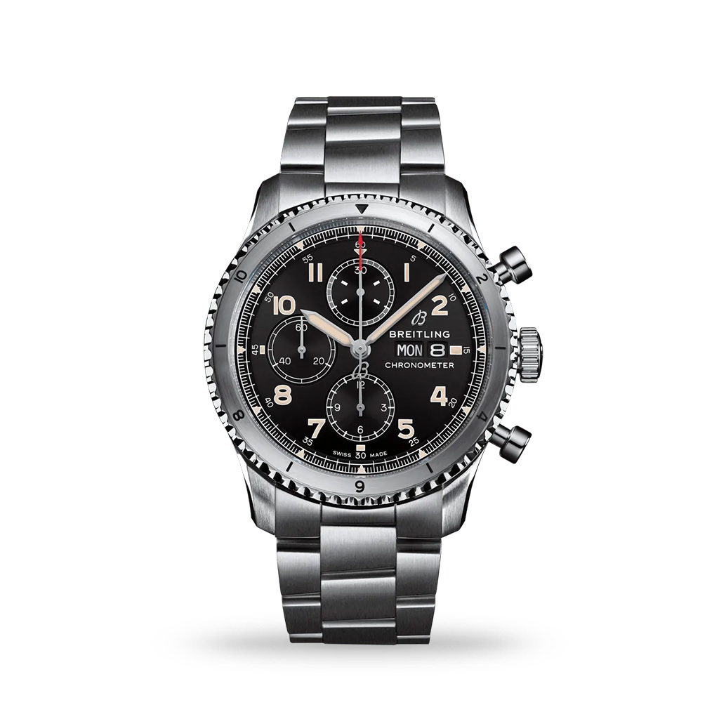 Breitling Aviator 8 Chronograph 43mm Black Dial Bracelet