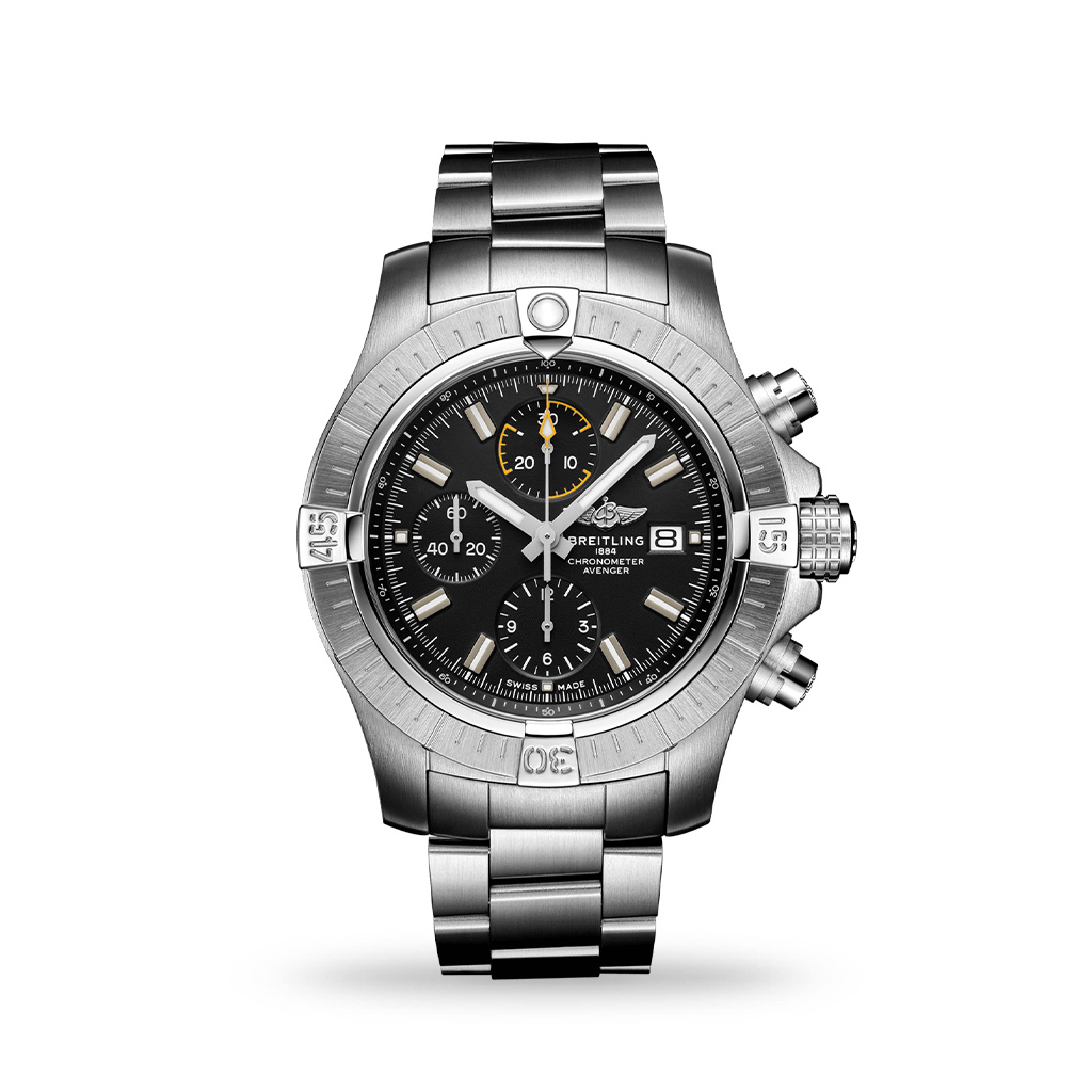 Breitling Avenger Chronograph Black Dial 45mm Bracelet