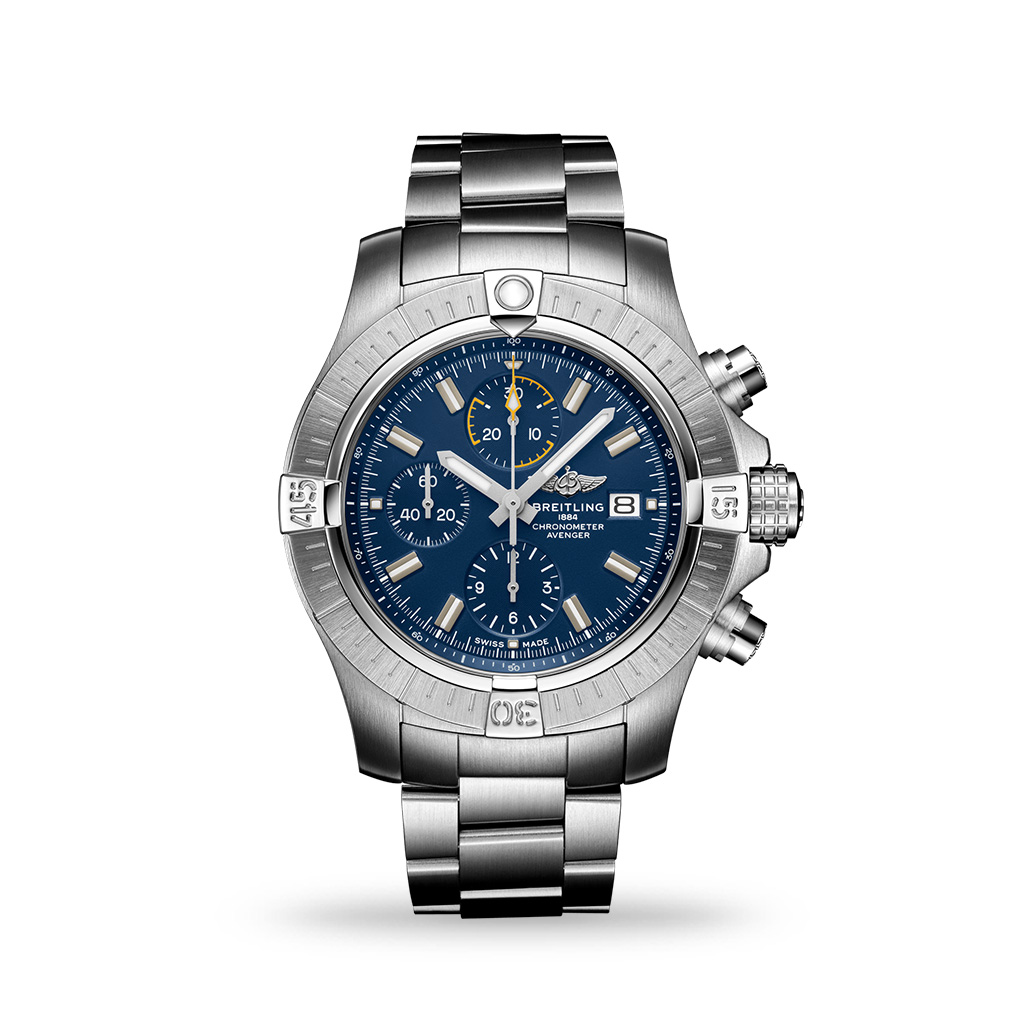 Breitling Avenger Chronograph Blue Dial 45mm Bracelet