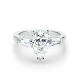 Trilogy Pear & Baguette Diamond Engagement Ring | A2222