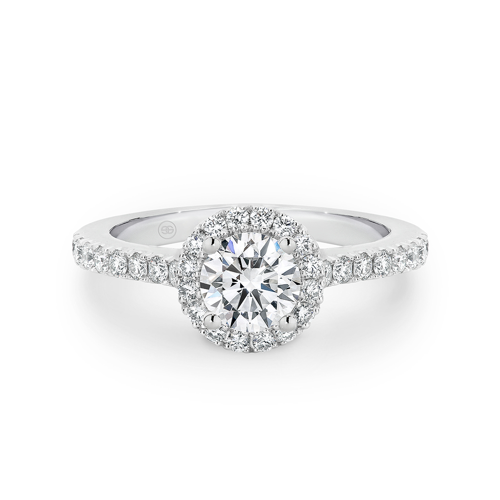 Round Brilliant Halo Diamond Engagement Ring
