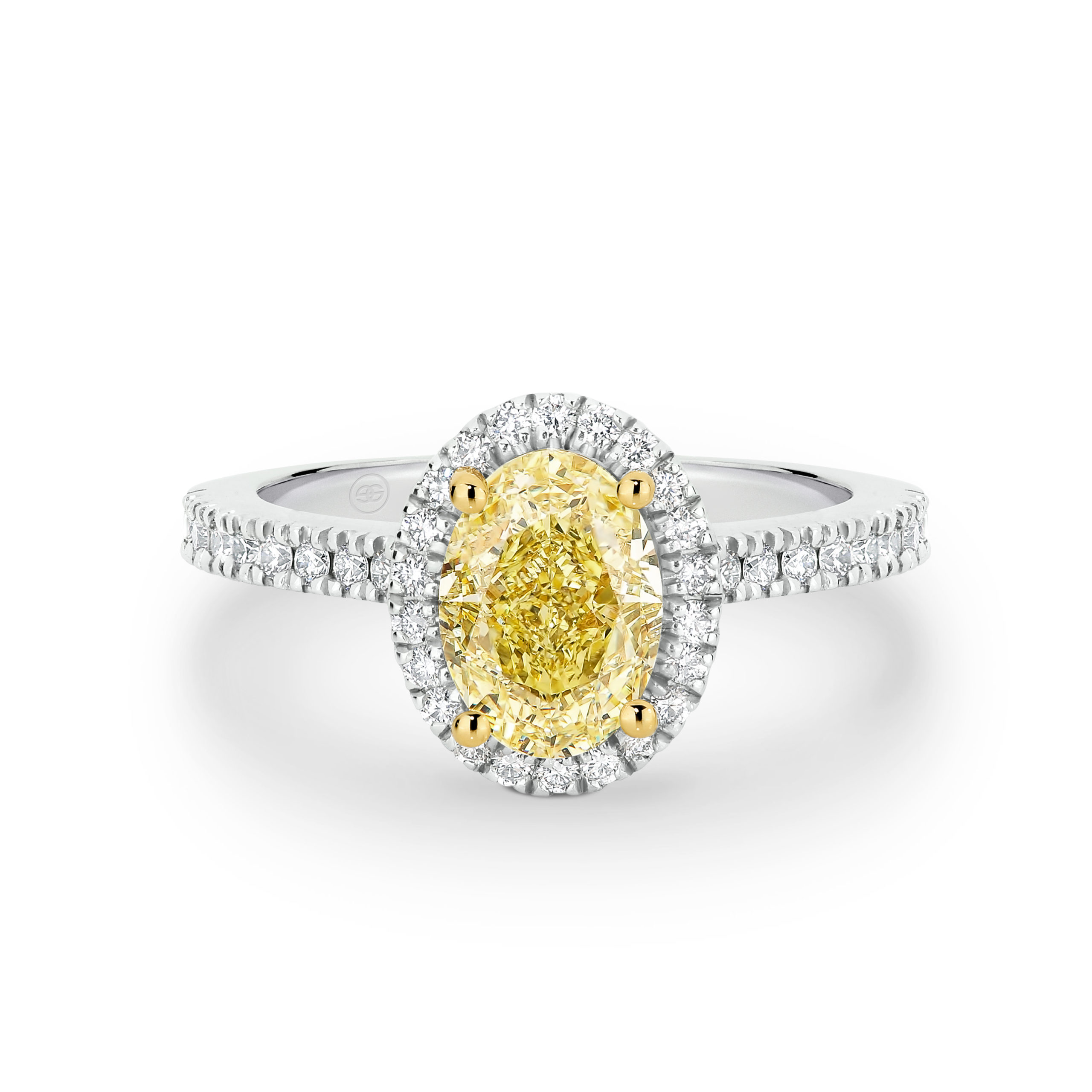 Oval Yellow Halo Diamond Engagement Ring