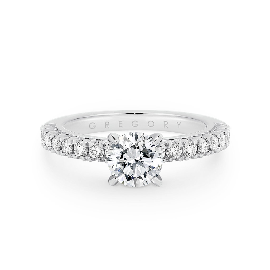 Round Brilliant Diamond Band Engagement Ring