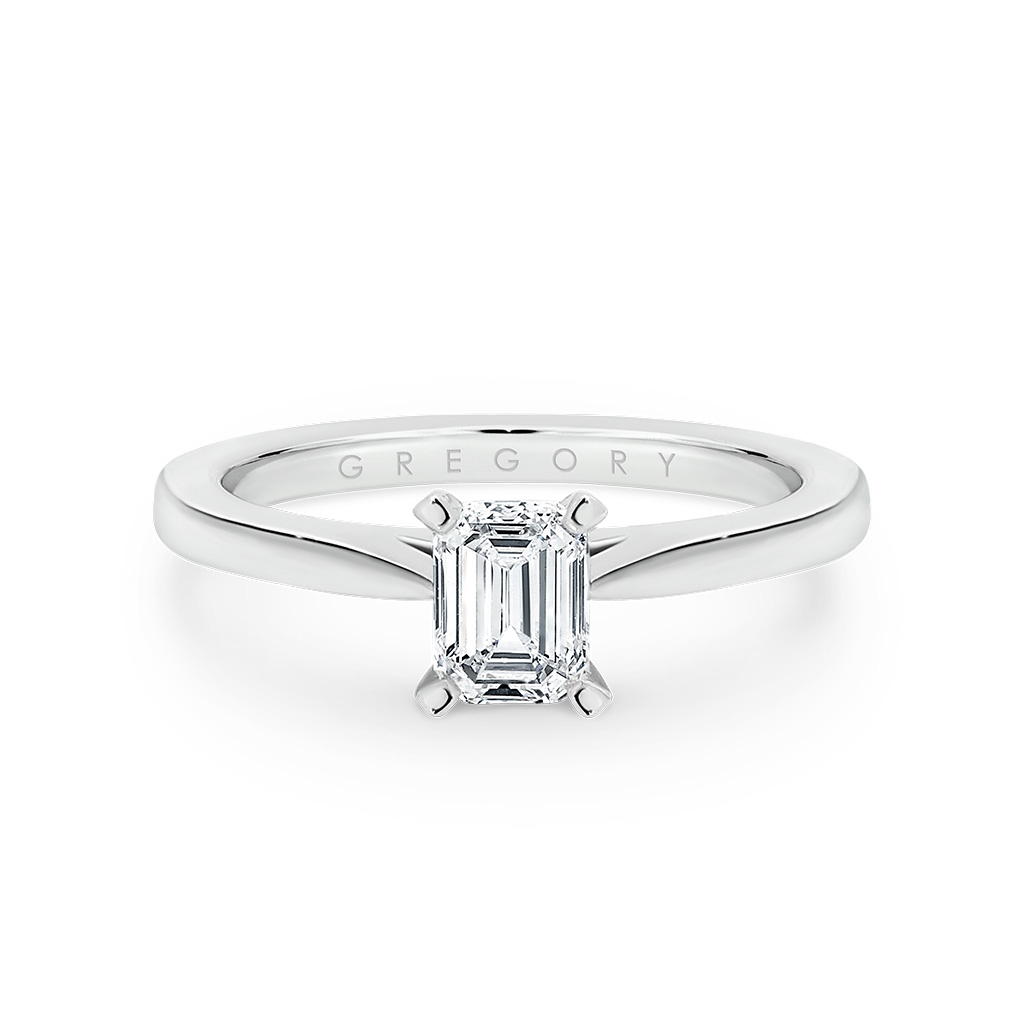 Emerald Cut Solitaire Diamond Engagement Ring