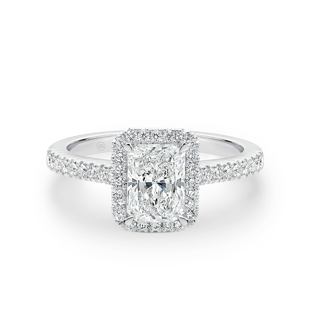 Radiant Cut Halo Diamond Engagement Ring