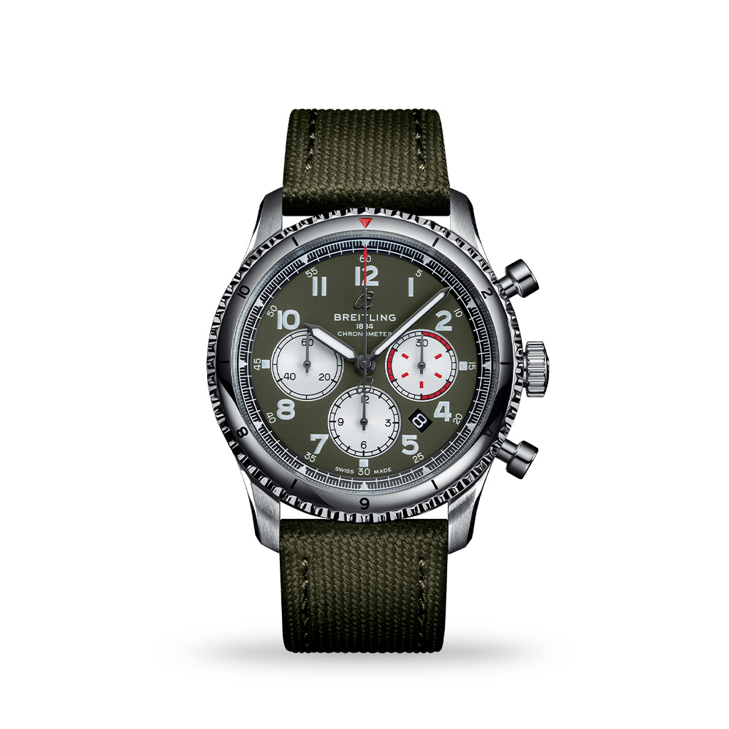 Breitling Aviator 8 B01 Chronograph 43mm Curtiss Warhawk Fabric Strap