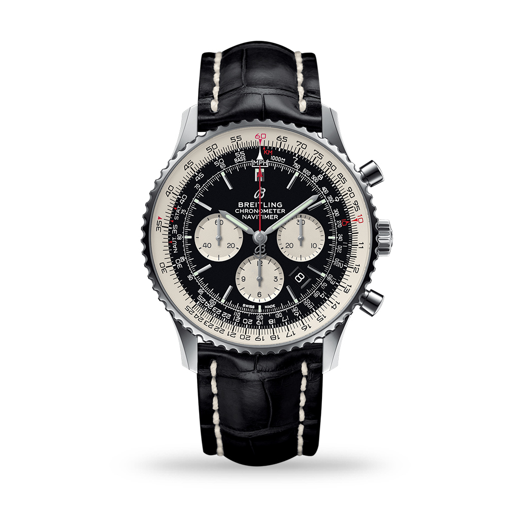 Breitling Navitimer B01 Chronograph 46mm Black Leather Band