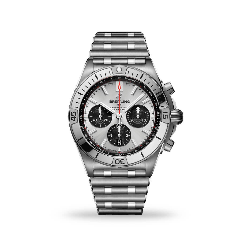 Breitling Chronomat B01 42mm Silver Dial Steel Bracelet