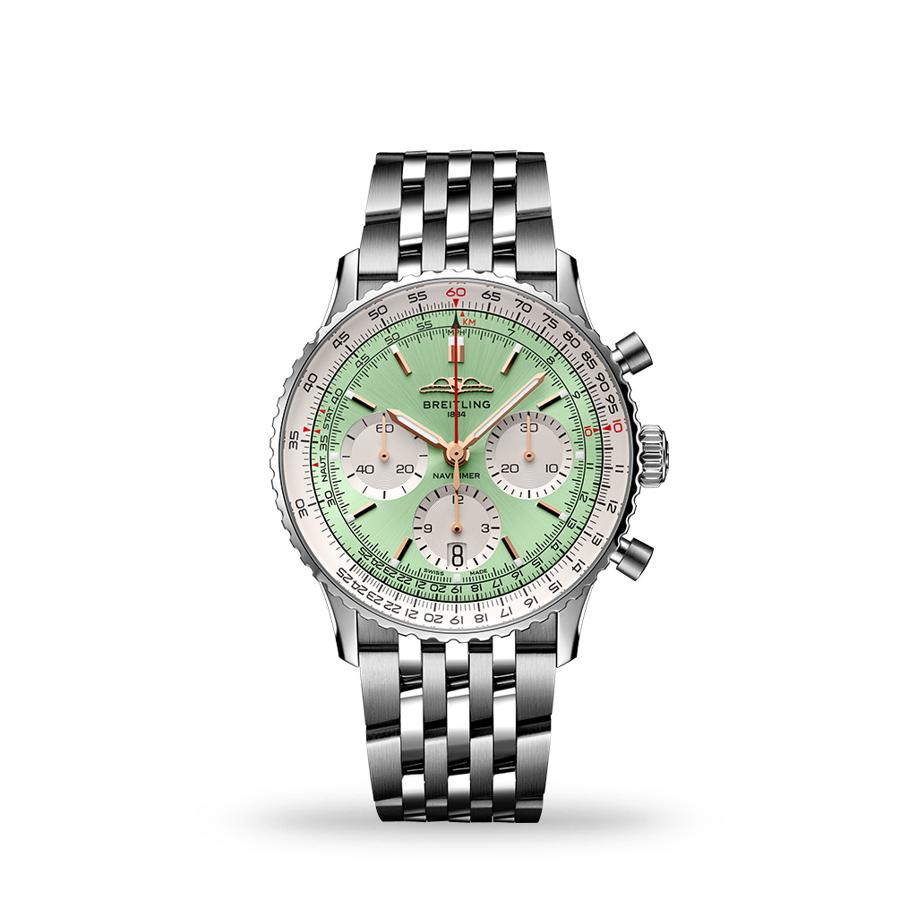 Breitling Navitimer B01 Chronograph 41mm Mint Green Dial Bracelet