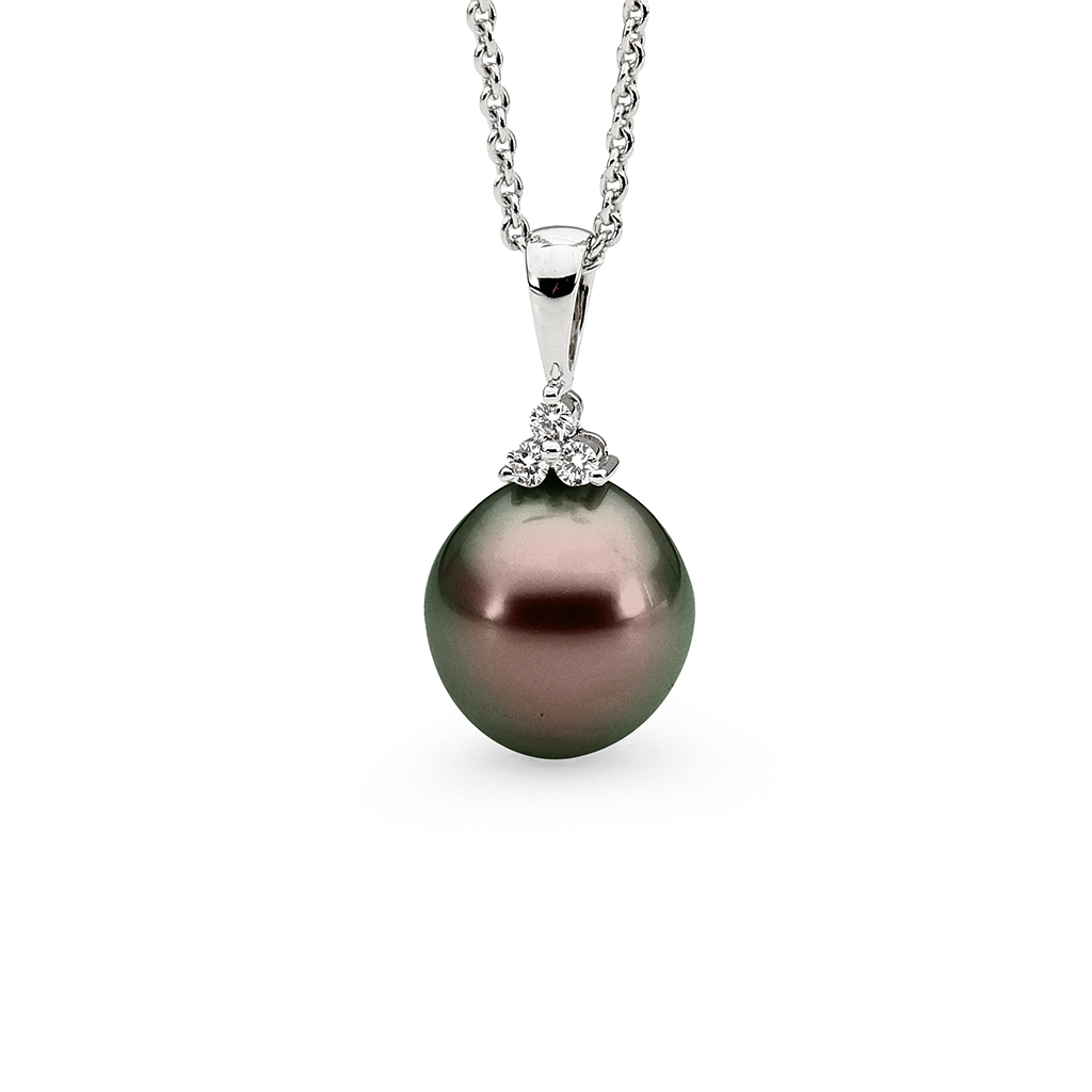 Allure Tahitian Pearl &#038; Diamond Trio Pendant