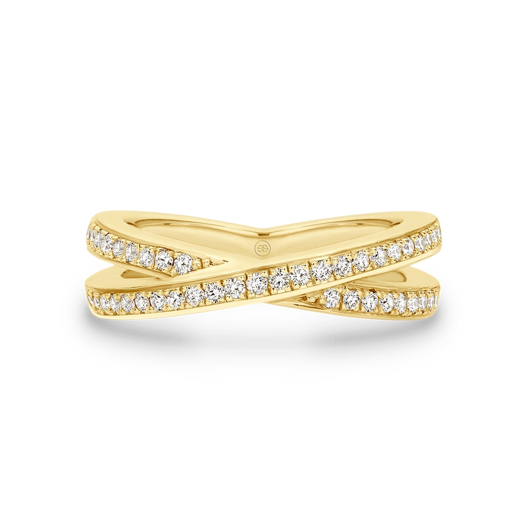 Split Pave Diamond Band