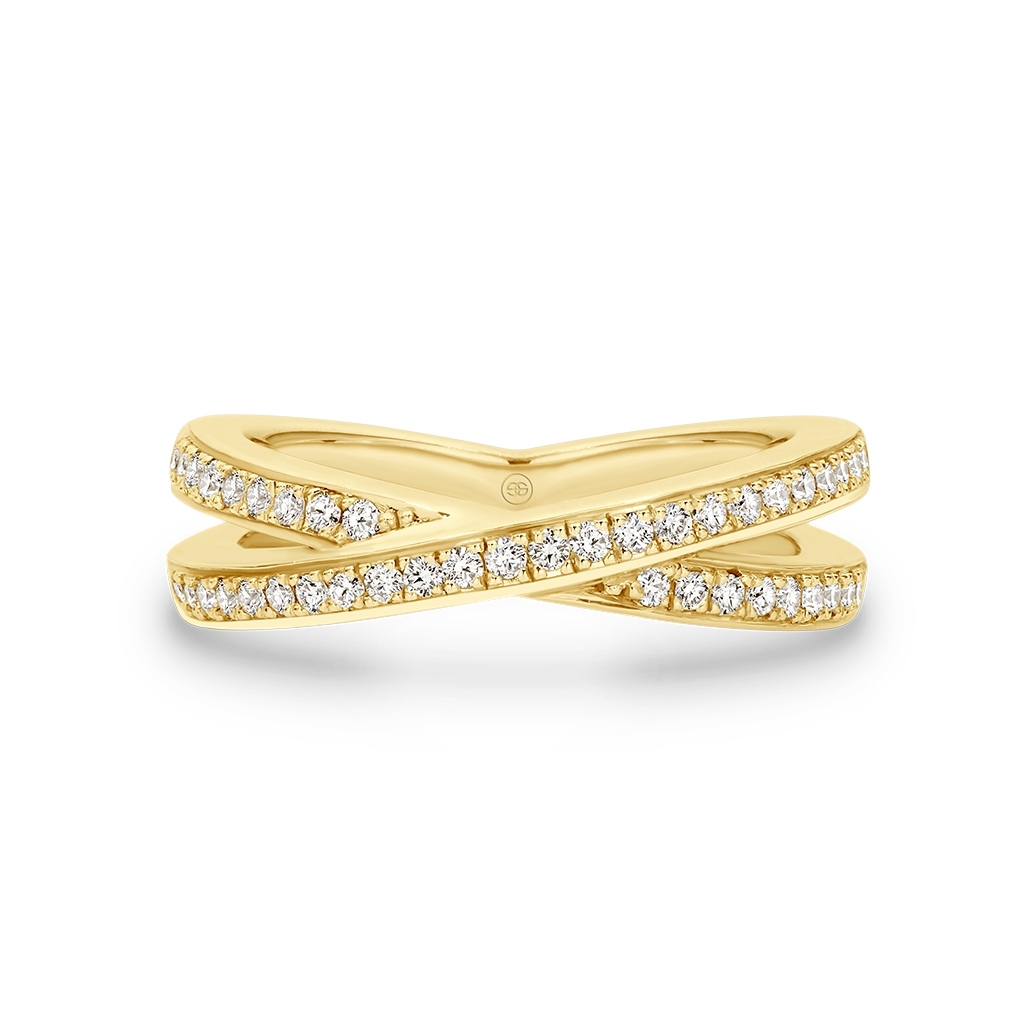 Split Pave Diamond Band