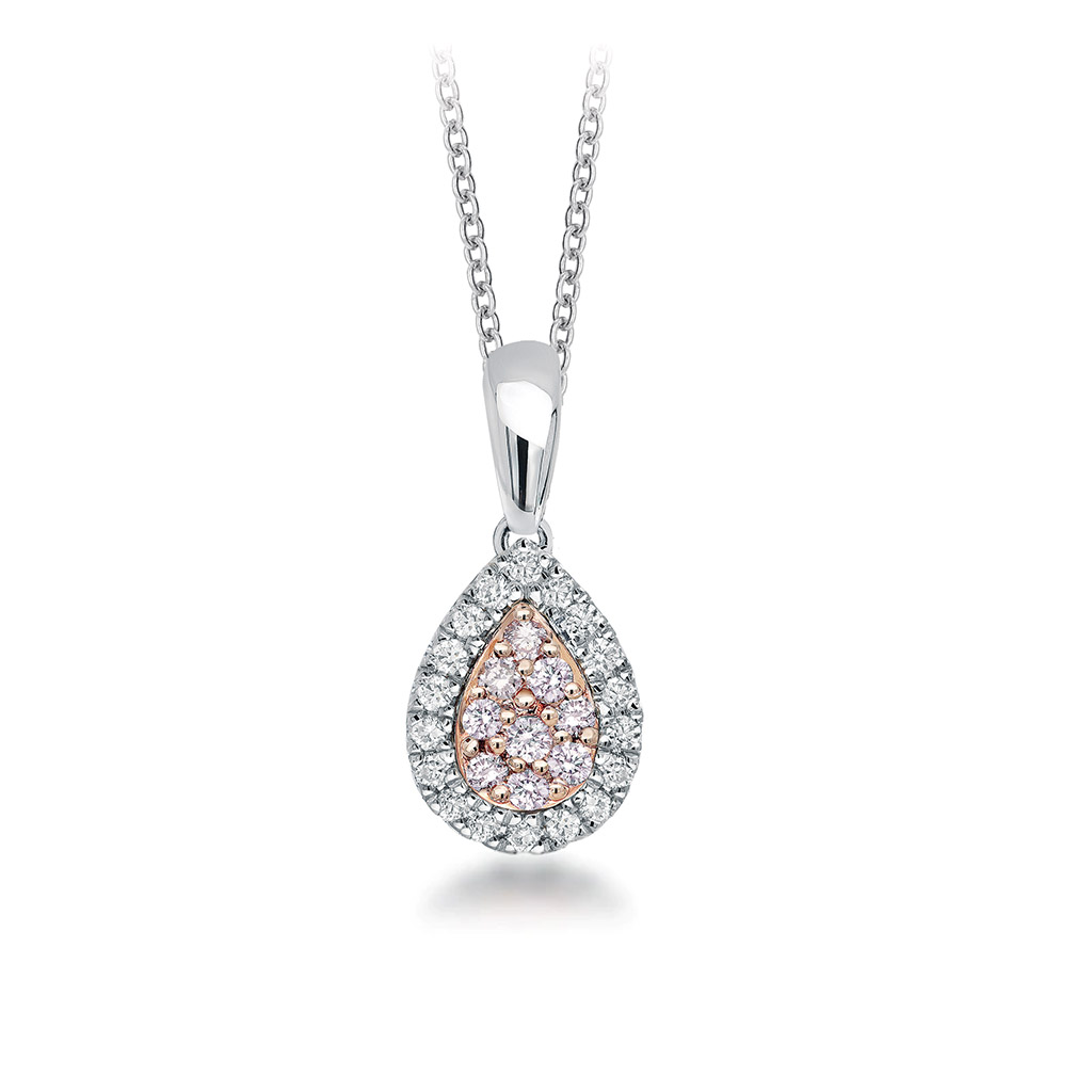 White &#038; Argyle Pink Diamond Round Blush Talullah Pendant Necklace