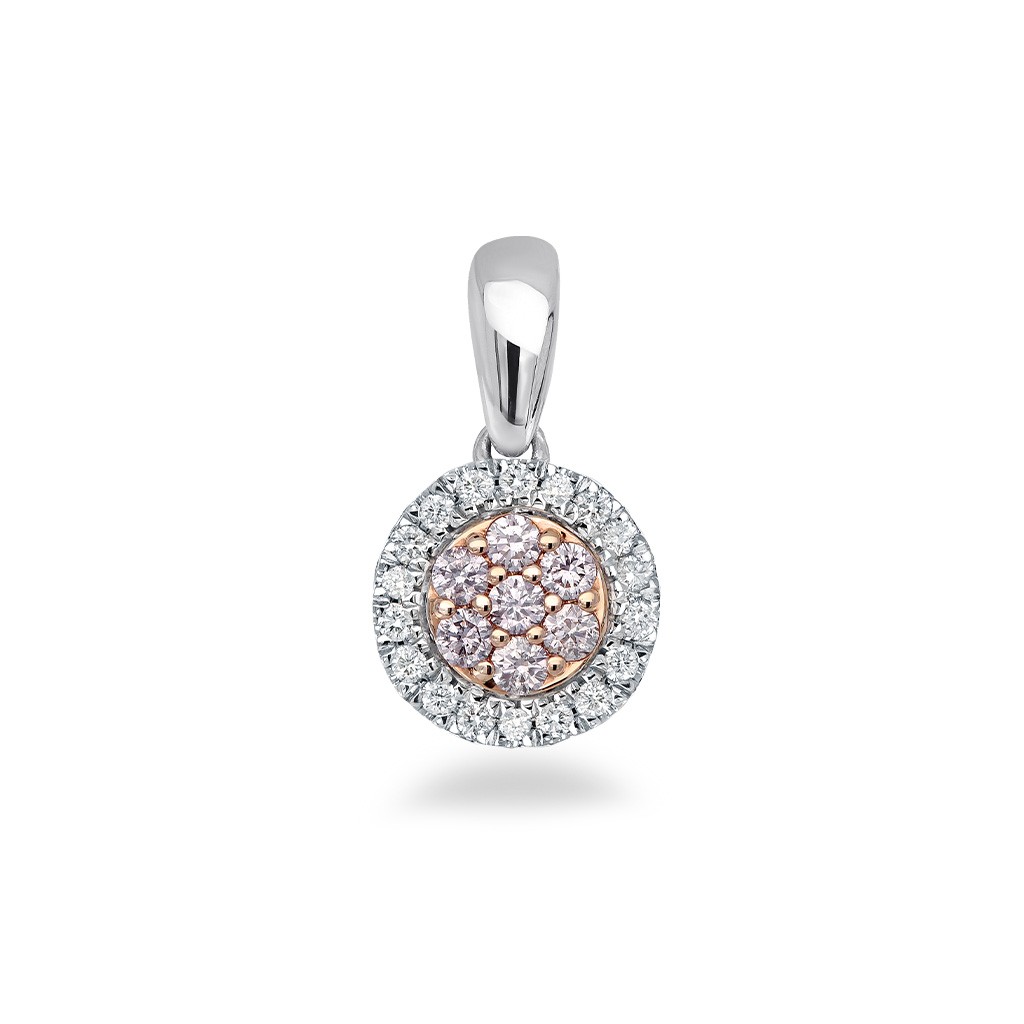 White &#038; Argyle Pink Diamond Blush Eloise Halo Pendant