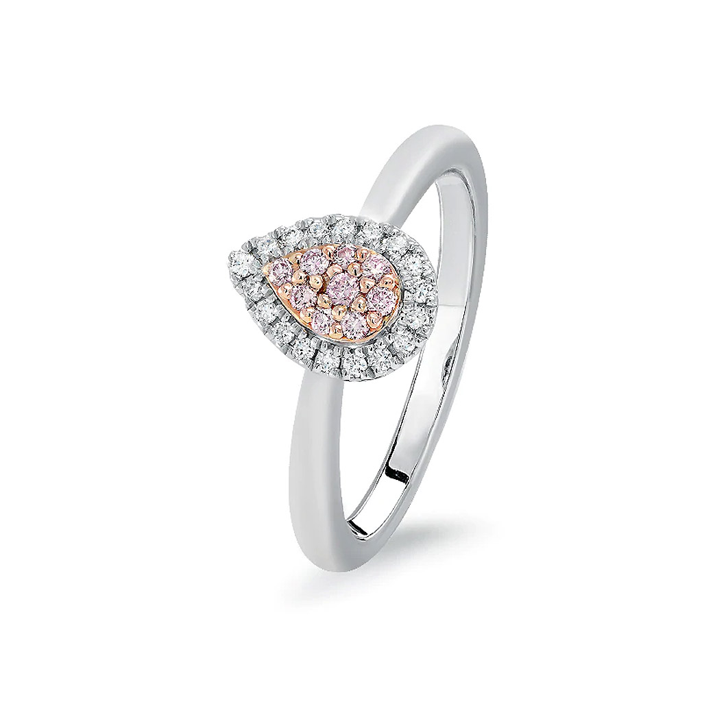 White &#038; Argyle Pink Diamond Round Blush Talullah Ring