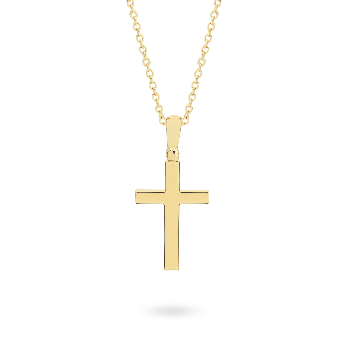 18K Yellow Gold Plain Cross Pendant &#8211; Medium