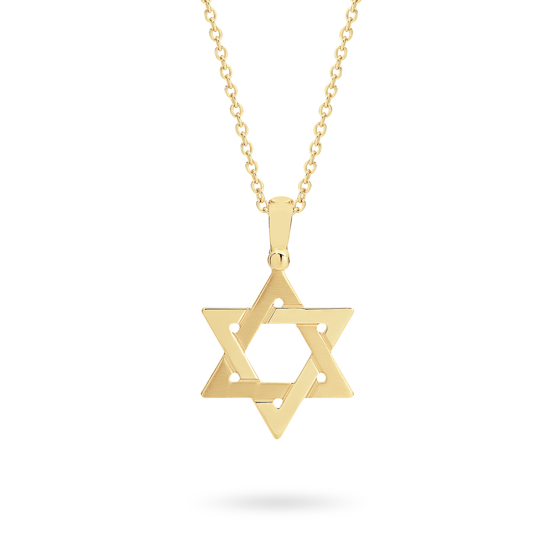 18K Yellow Gold Star of David Pendant