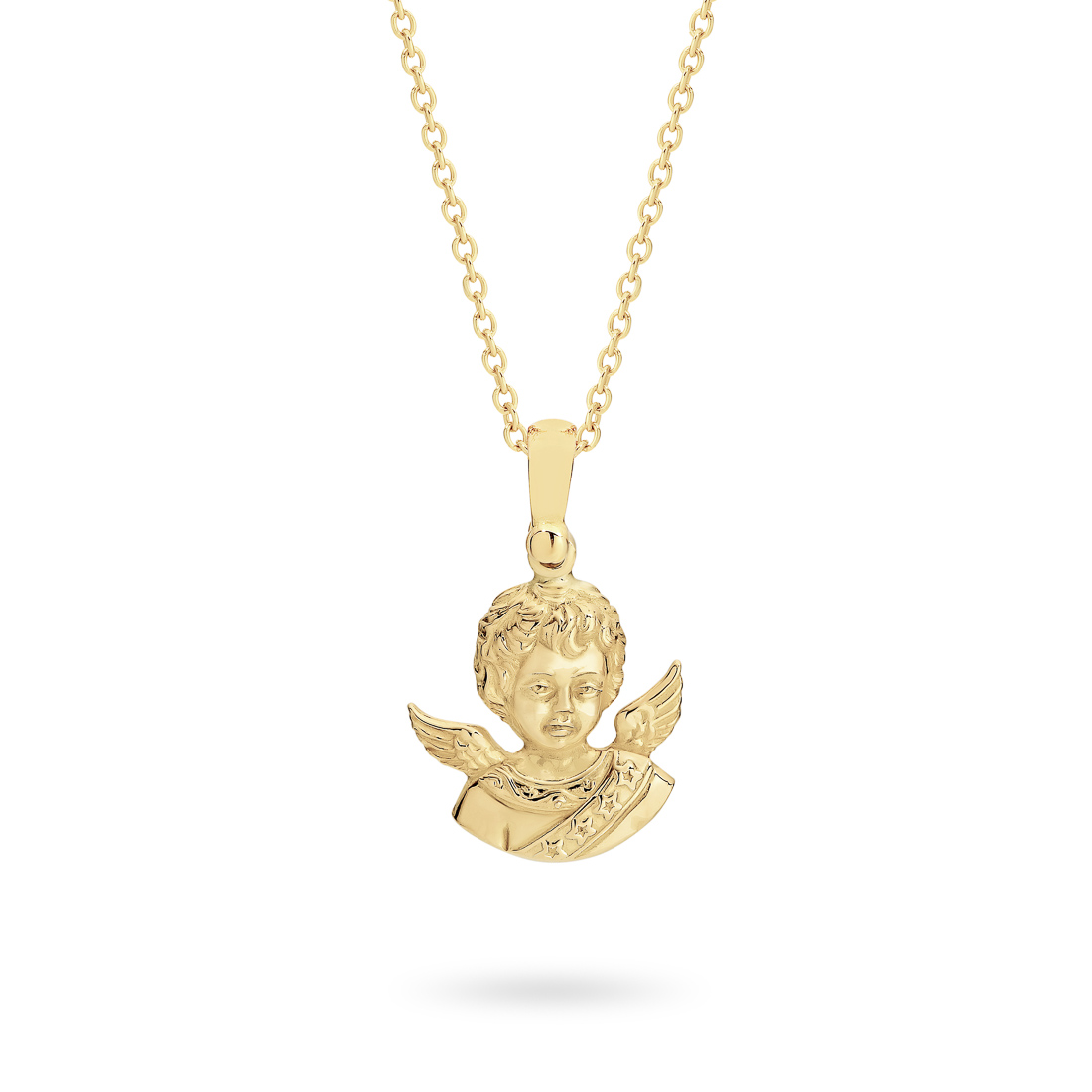 18K Yellow Gold Guardian Angel Pendant