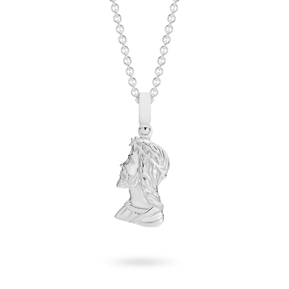 18K White Gold Jesus Christ Pendant