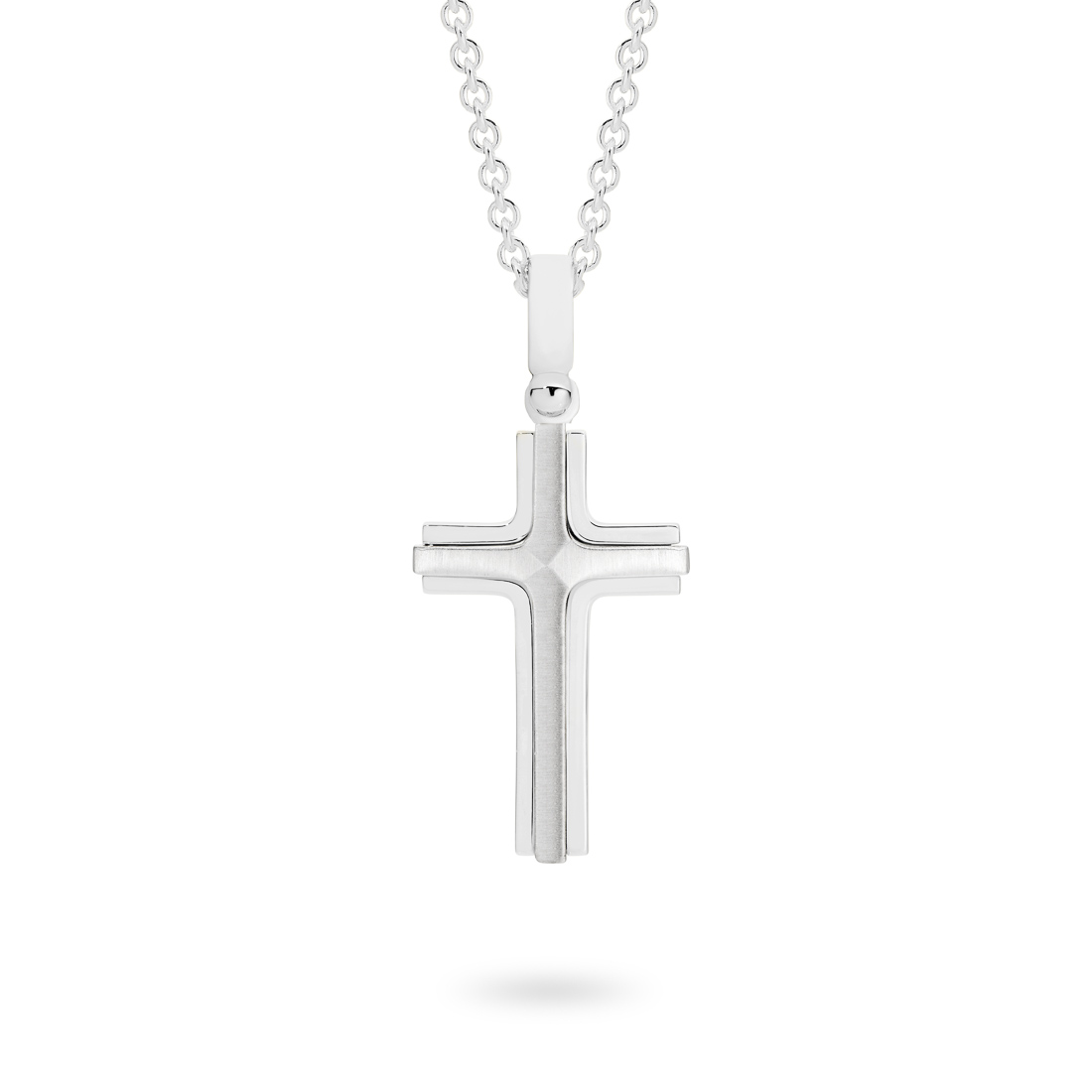 18K White Gold Fancy Cross Pendant