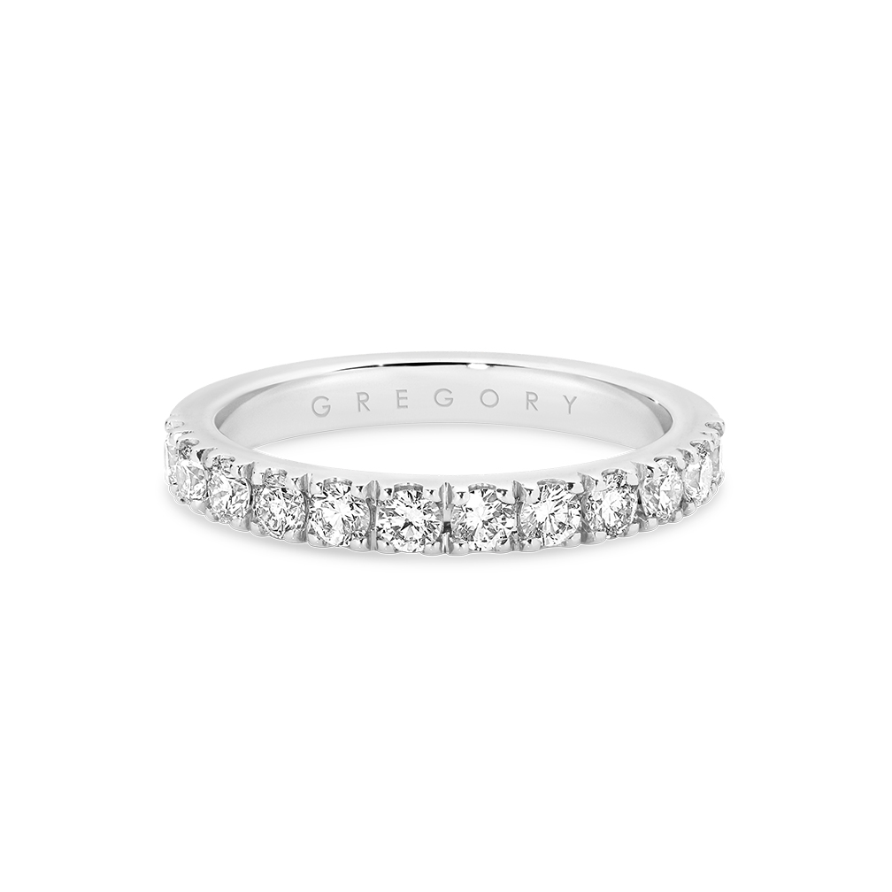 Classic Claw Set Diamond Band in White Gold