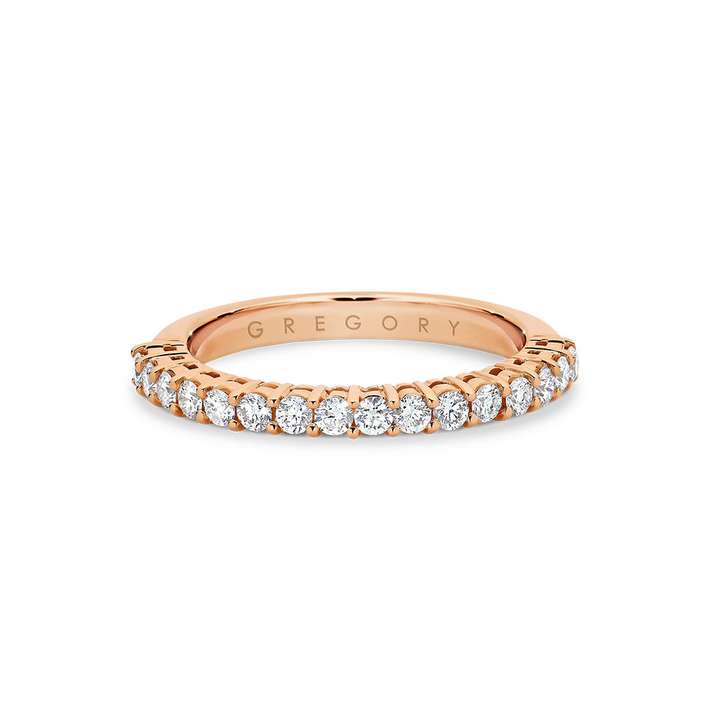 Classic Claw Set Diamond Band in Rose Gold