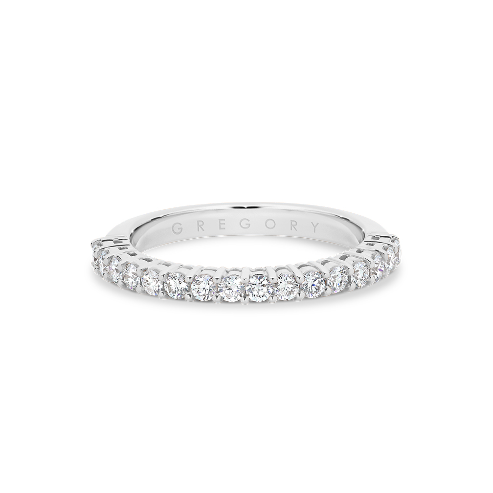 Classic Claw Set Diamond Band in White Gold