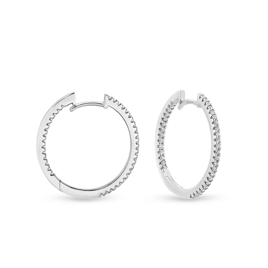 Classic Diamond Hoop Earrings