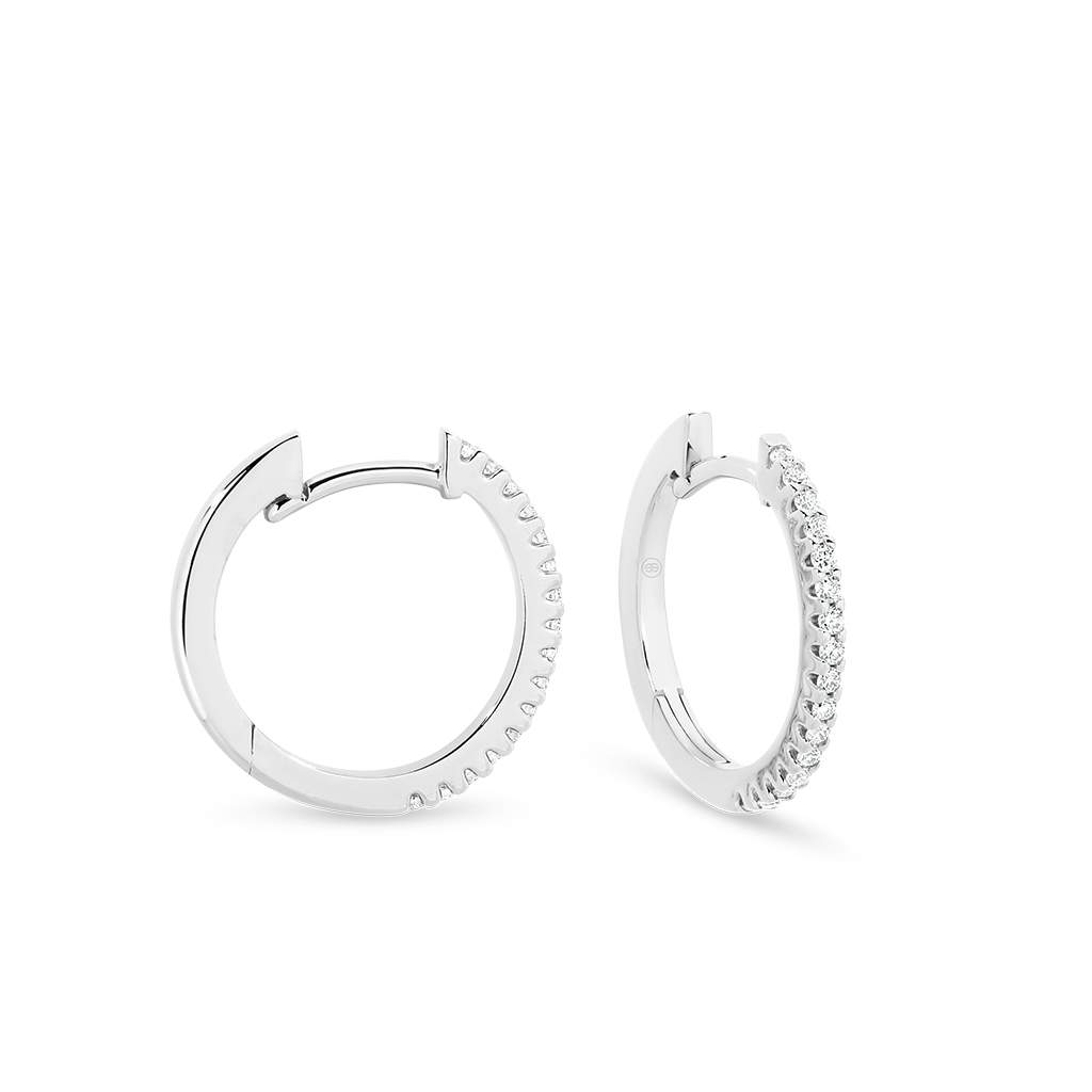 Classic Diamond Hoop Earrings