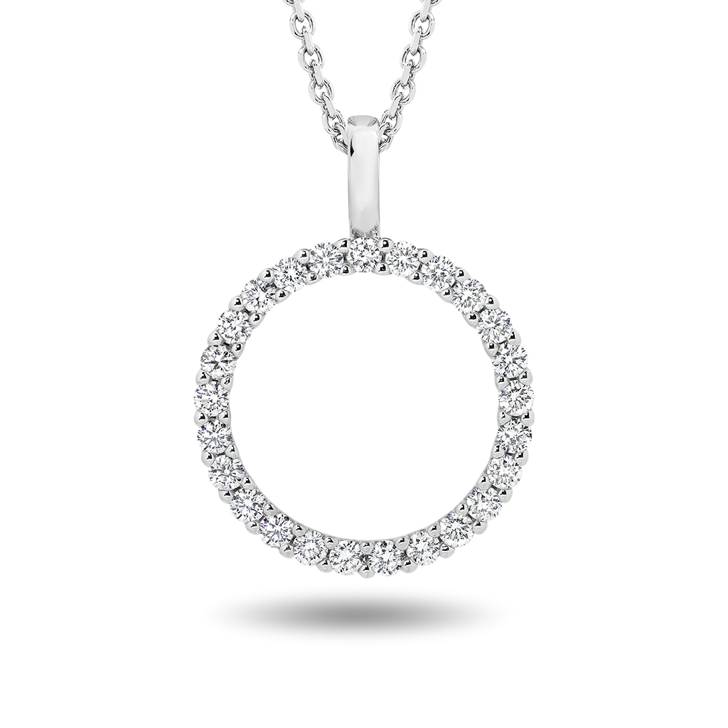 Diamond Eternity Pendant in White Gold