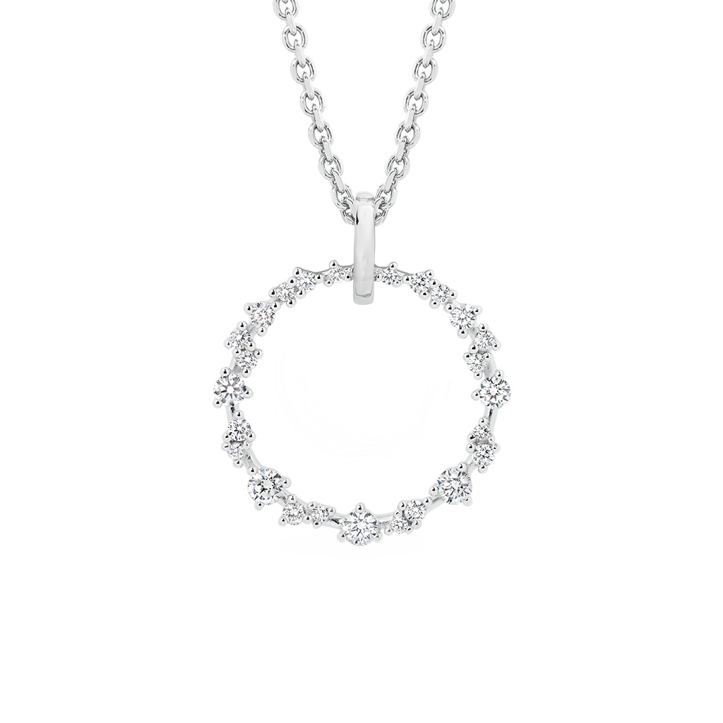 Diamond Circle Drop Pendant