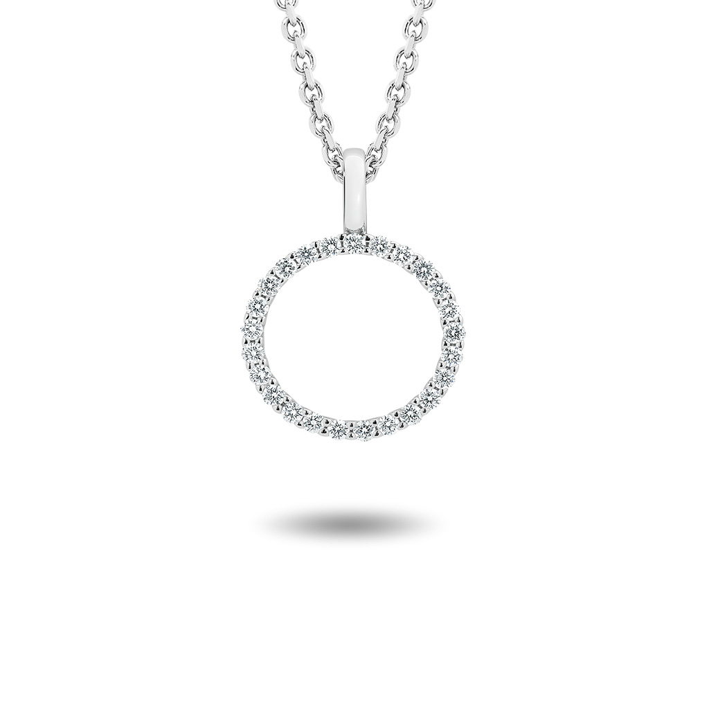 Diamond Eternity Pendant in White Gold