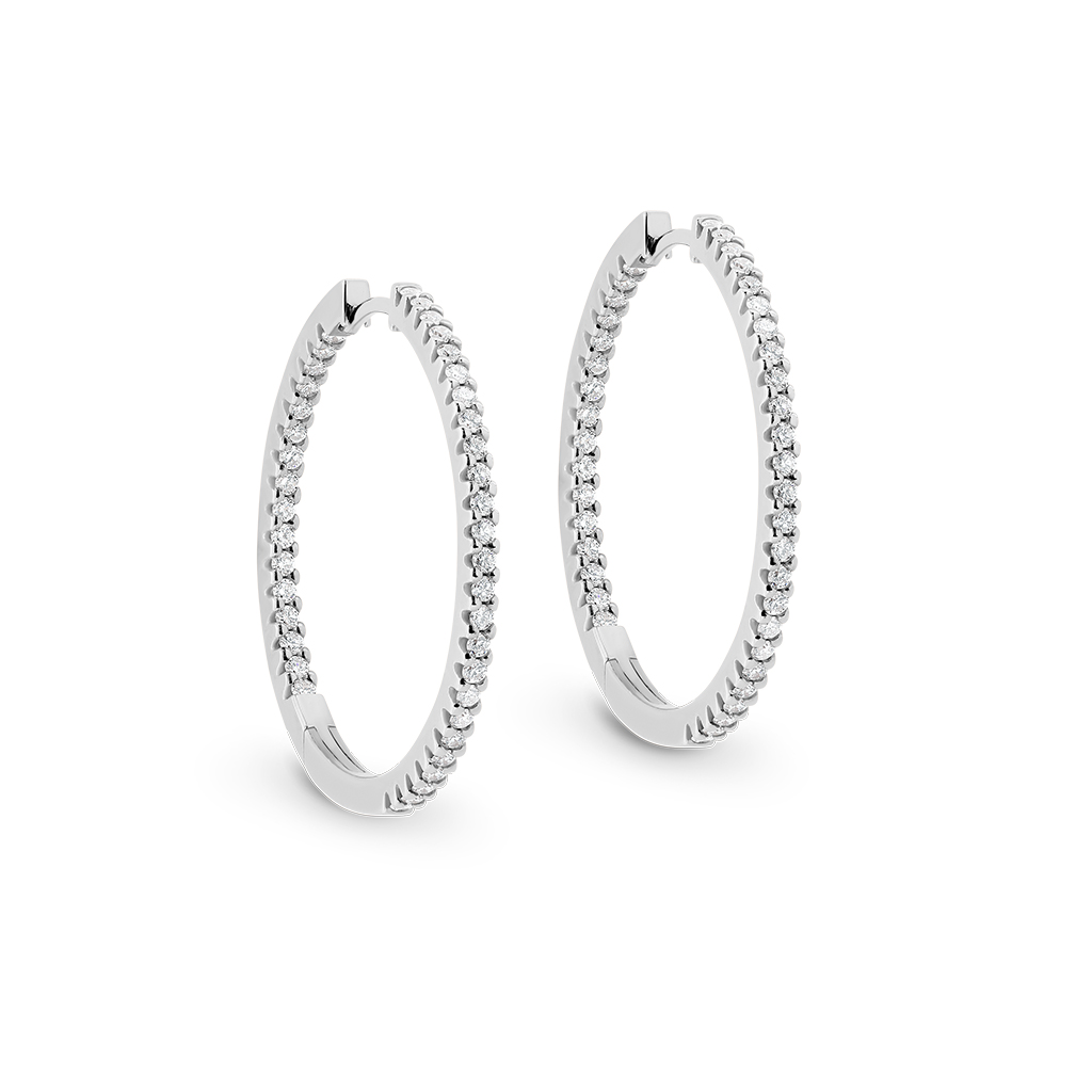 Classic Diamond Hoop Earrings