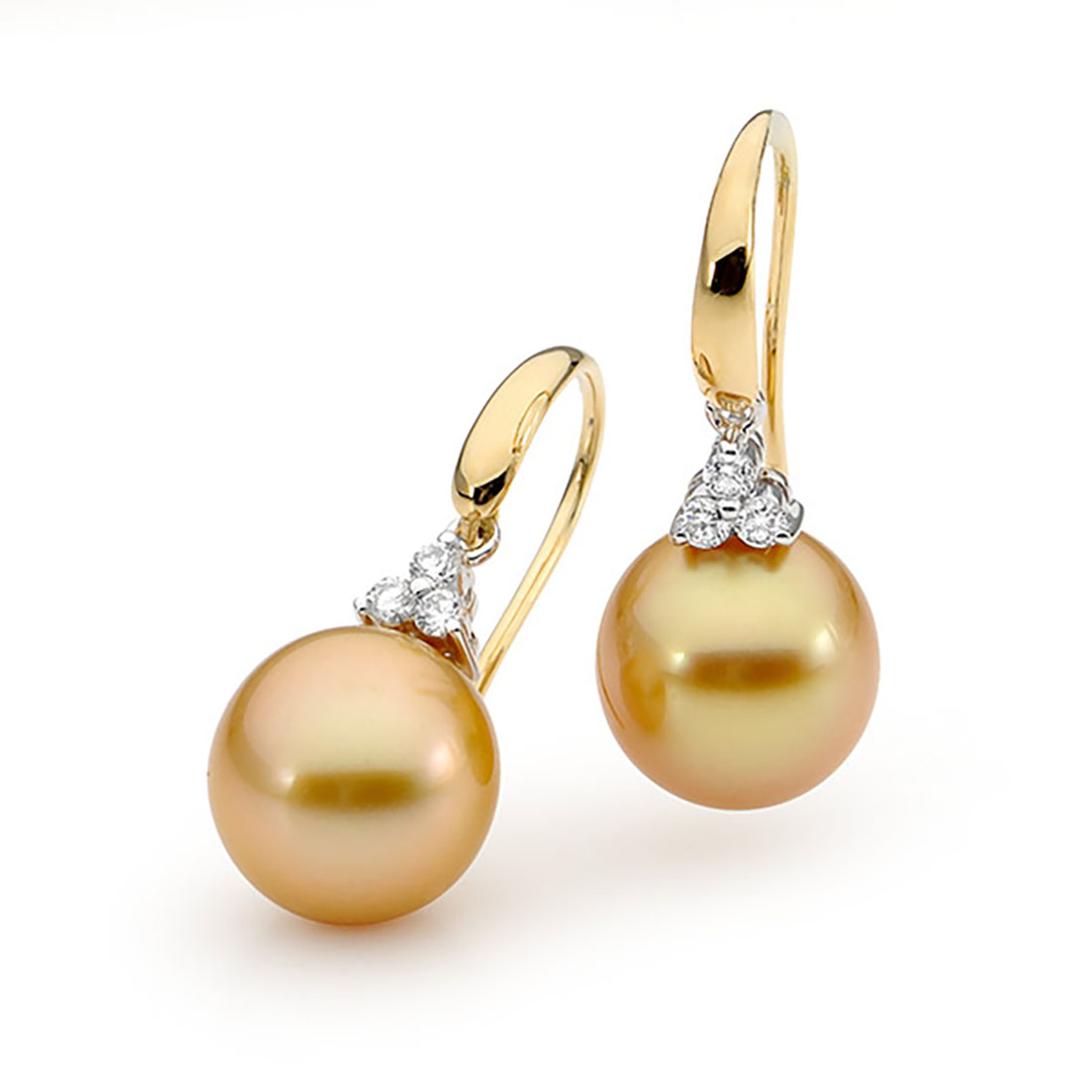 Allure Intense Gold South Sea Pearl &#038;  Diamond Trio Earrings