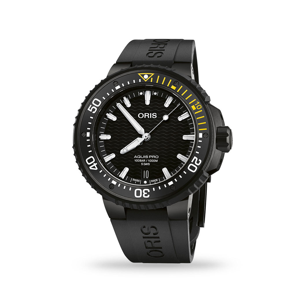 ORIS AquisPro Date Calibre 400 Automatic 49mm Black Rubber Strap