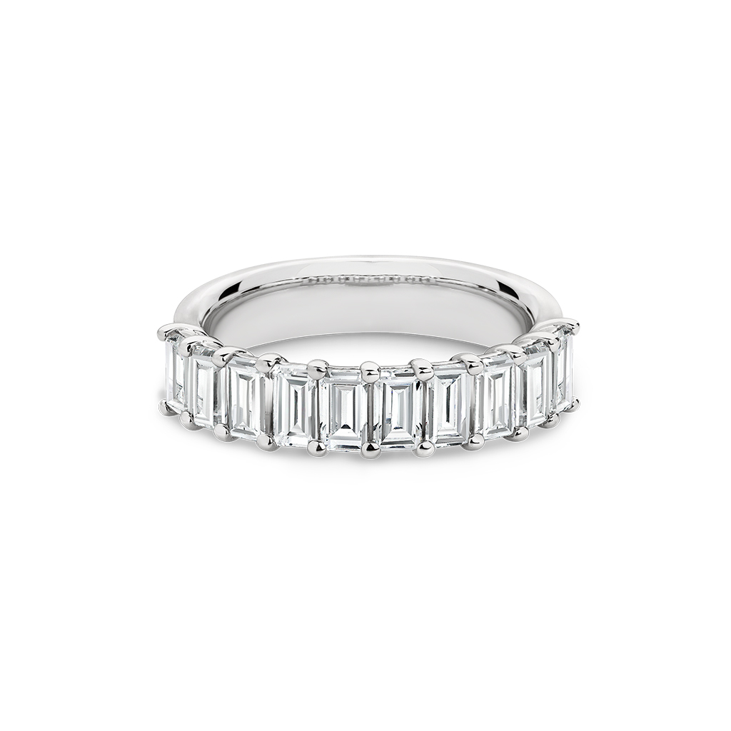 Cubic Zirconia Silver Large Baguette Eva Dress Ring