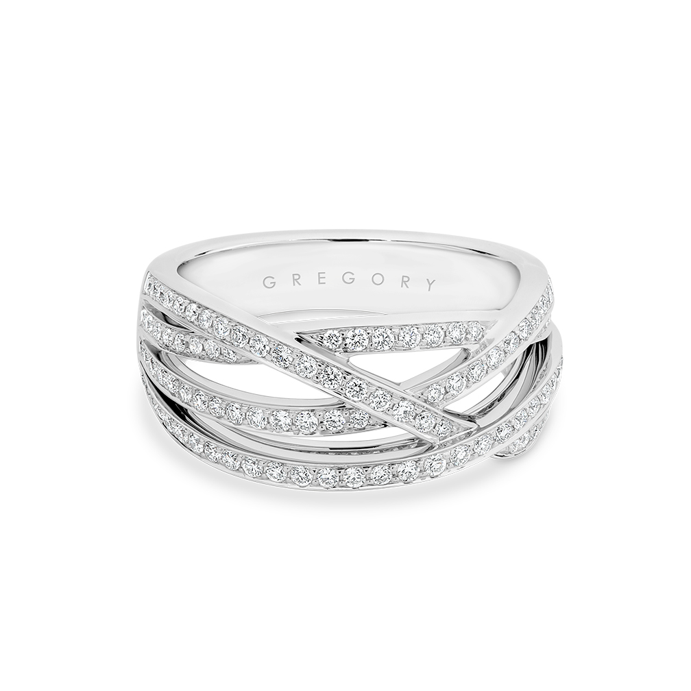 White gold hotsell crossover ring