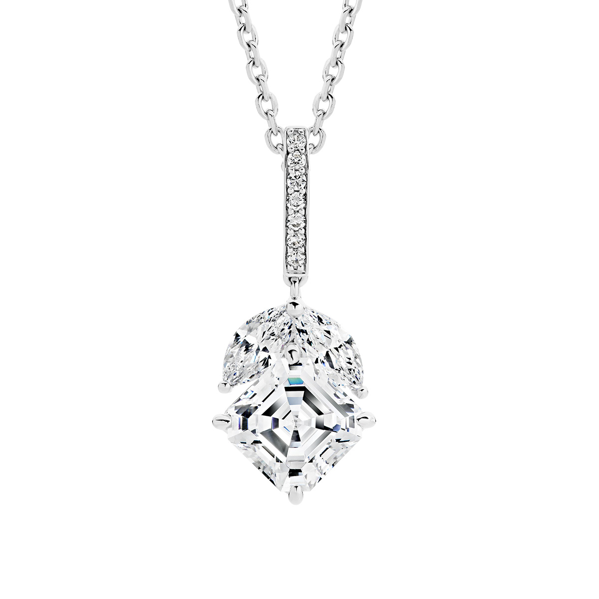 Cubic Zirconia Silver Fancy Drop Giselle Pendant