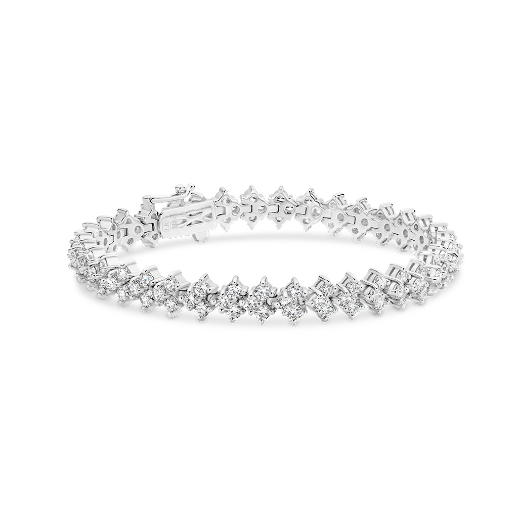 Cubic Zirconia Silver Cluster Gabriella Bracelet